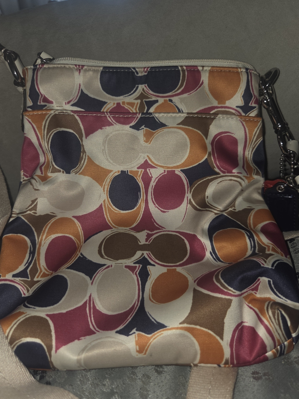 Coach Multicolor Signature Pattern Crossbody in Pink, Orange, Navy & Brown - Picture 2 of 6